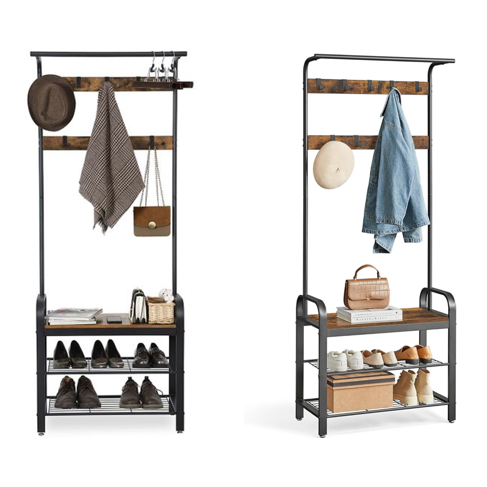 Vasagle Coat Rack Stand with Shoe Storage Bench