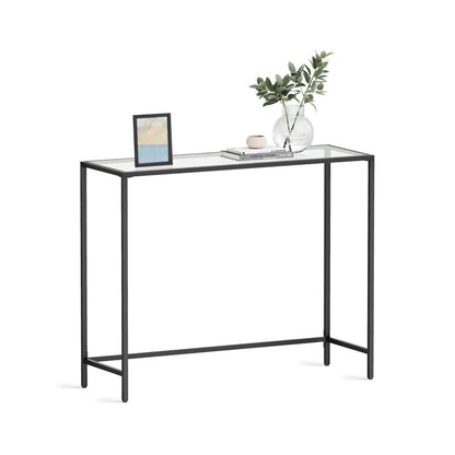Black metal frame console table