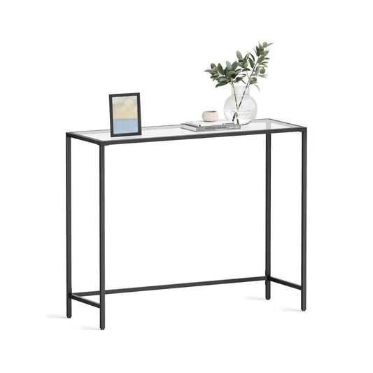 Black metal frame console table