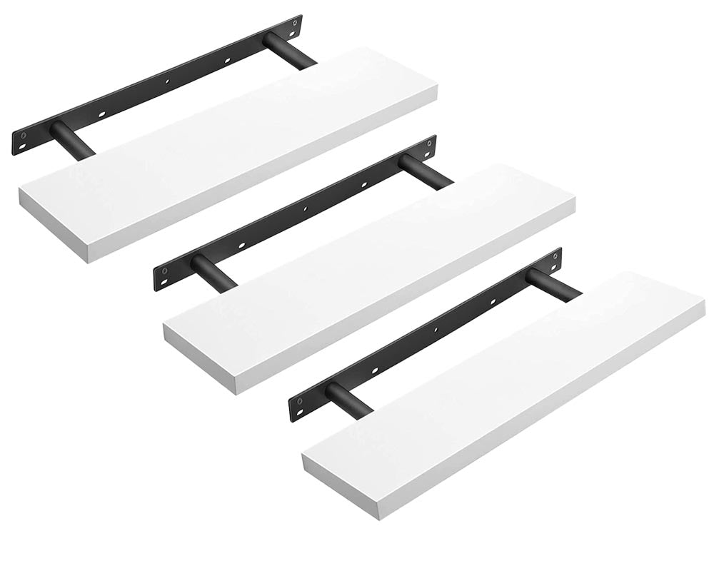 White MDF wall shelf set