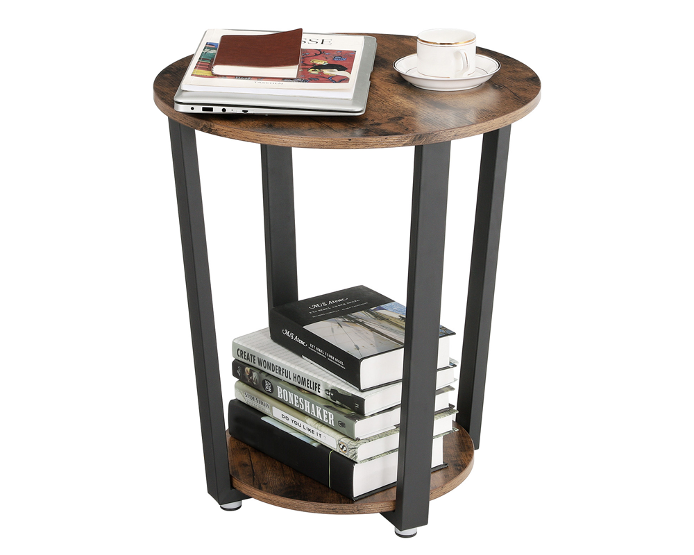 VASAGLE Side Table End Table Rustic Brown and Black