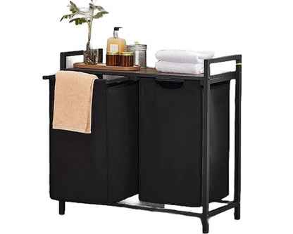 VASAGLE Laundry Basket Rack with Shelf