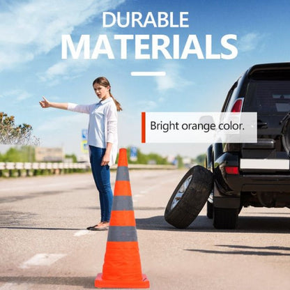 Portable foldable safety cone