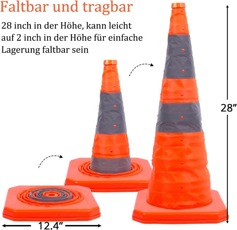 Traffic safety cone with fabric