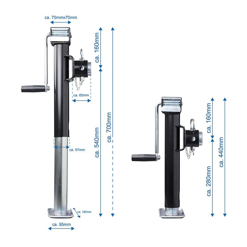 400KG load trailer jacks