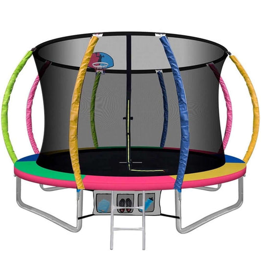 10FT Trampoline Round Trampolines With Basketball Hoop - The Shopsite