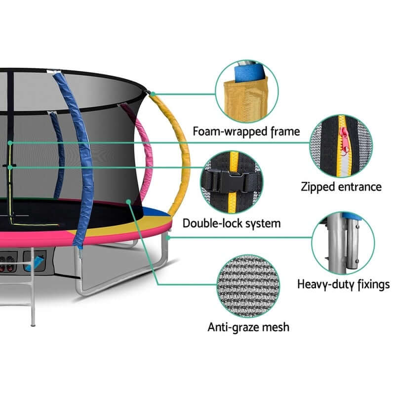 12FT Trampoline Round Trampolines With Basketball Hoop - The Shopsite