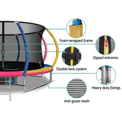 12FT Trampoline Round Trampolines With Basketball Hoop - The Shopsite