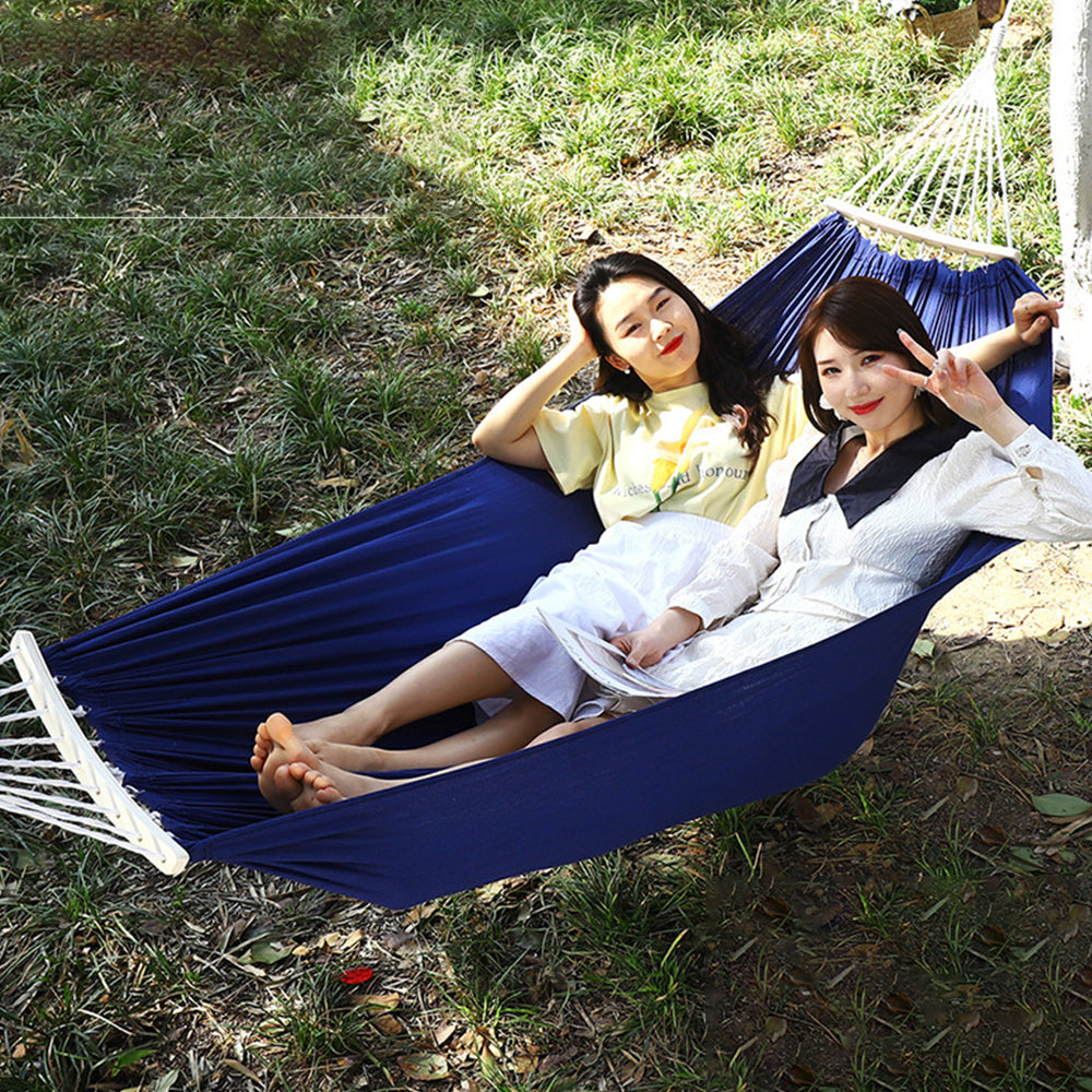 Hammock Double – Garden Cotton Hammock with Spreader Bar & Travel Bag 450lbs