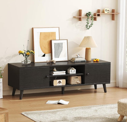 Entertainment Center with Storage  TV Stand for 55 60 Inch TV TV Console Bench