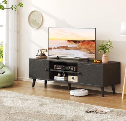 Entertainment Center with Storage  TV Stand for 55 60 Inch TV TV Console Bench