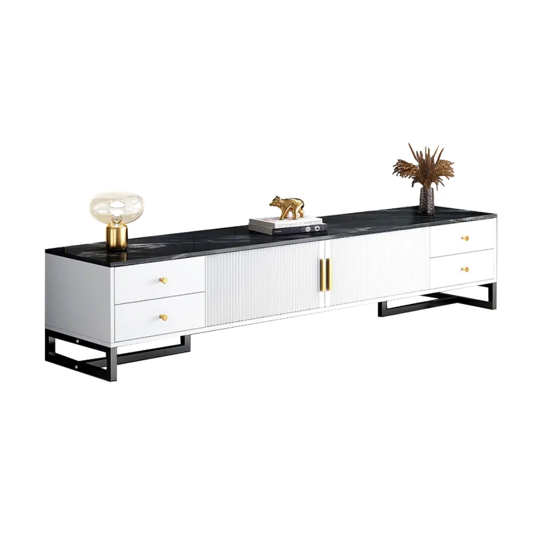 Unique Entertainment Unit TV Cabinet Console Table (Black and White)
