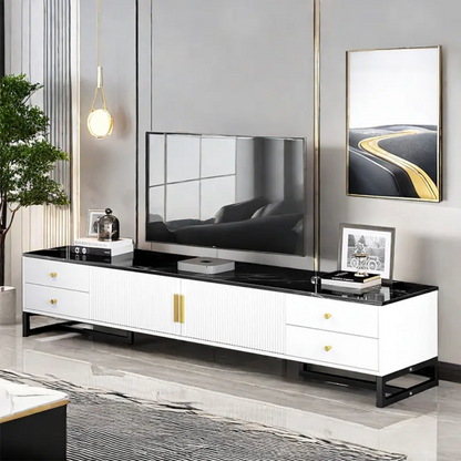 Unique Entertainment Unit TV Cabinet Console Table (Black and White)