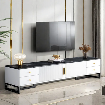 Unique Entertainment Unit TV Cabinet Console Table (Black and White)