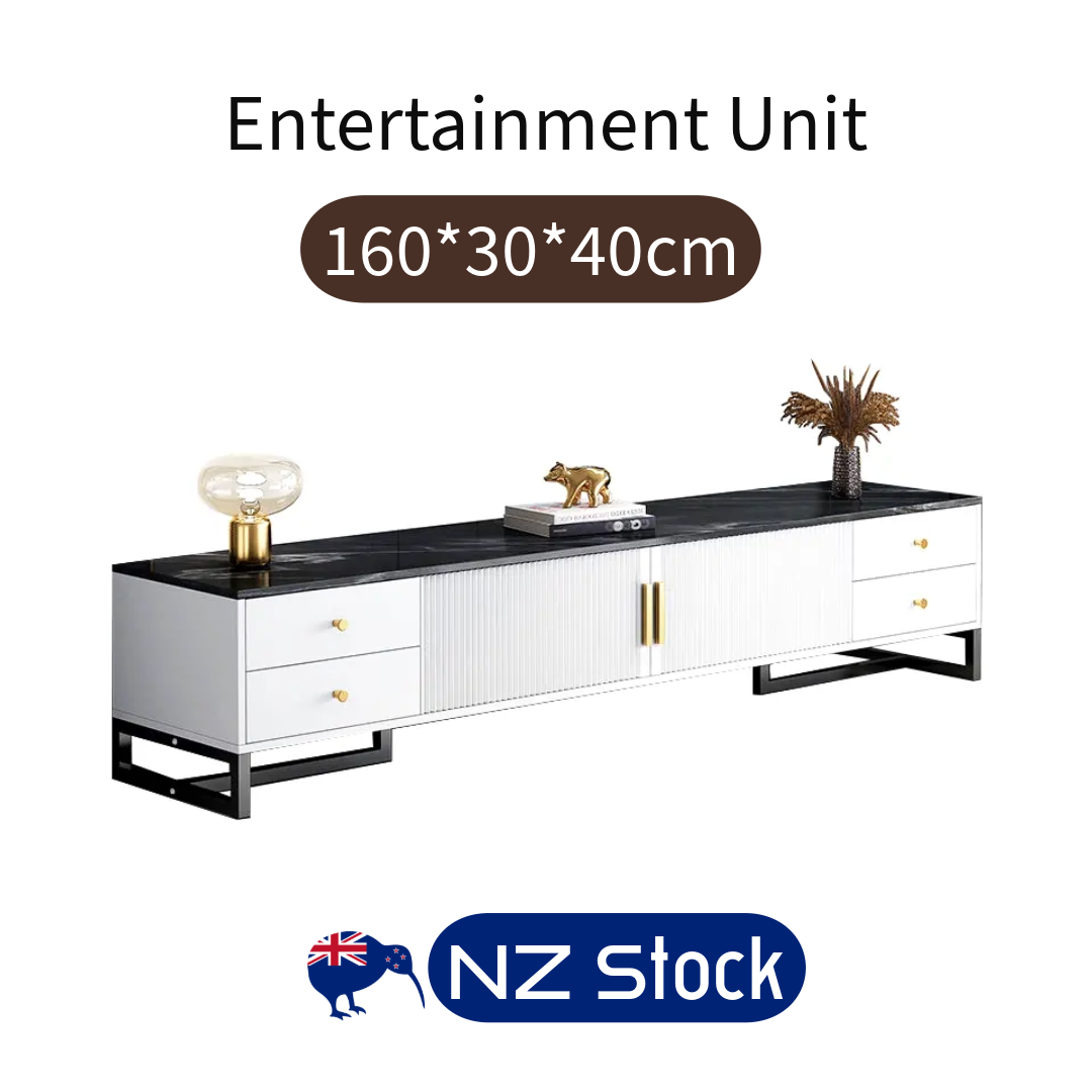 Unique Entertainment Unit TV Cabinet Console Table (Black and White)