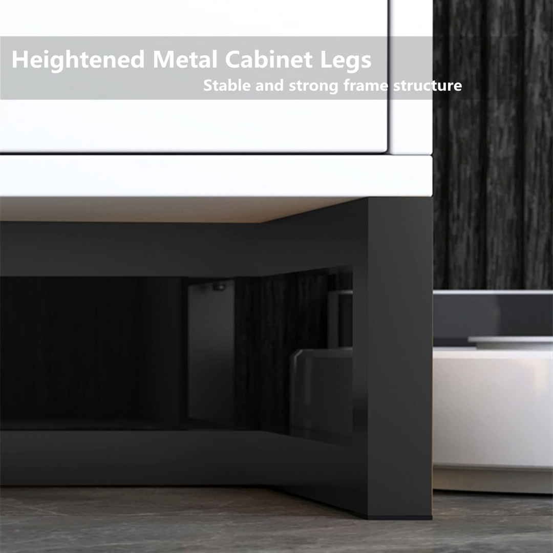 Unique Entertainment Unit TV Cabinet Console Table (Black and White)