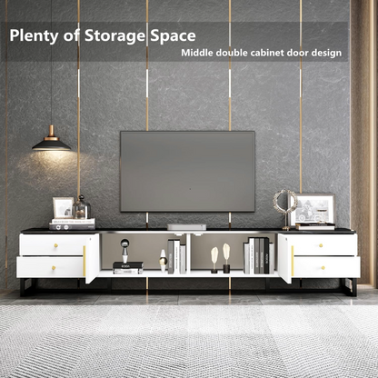 Unique Entertainment Unit TV Cabinet Console Table (Black and White)