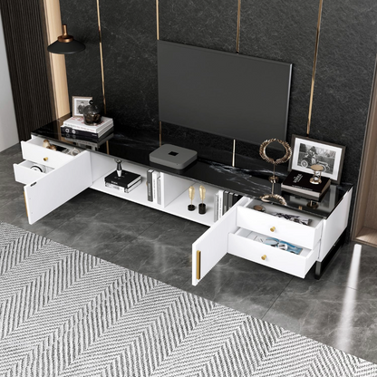 Unique Entertainment Unit TV Cabinet Console Table (Black and White)