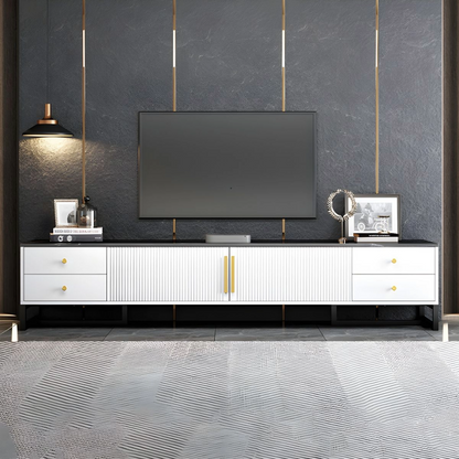 Unique Entertainment Unit TV Cabinet Console Table (Black and White)
