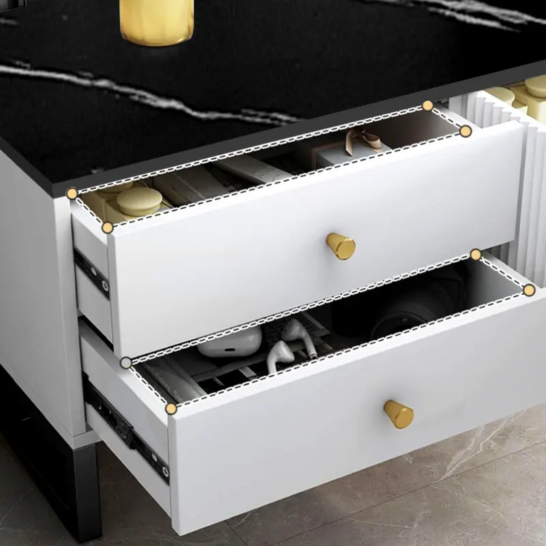 Unique Entertainment Unit TV Cabinet Console Table (Black and White)