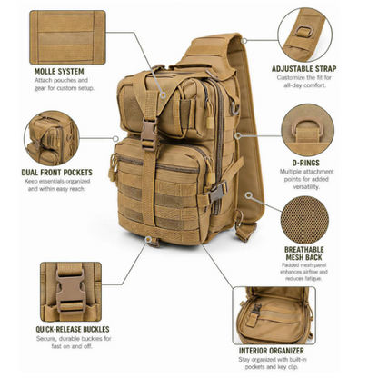 Tactical Sling Bag Pack Shoulder Sling Backpack