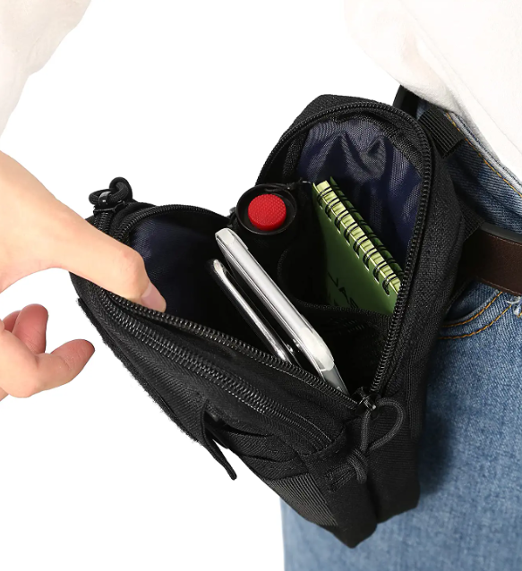 Multipurpose Tactical Molle Mobile Phone Belt Pouch Utility Waist Bag Black