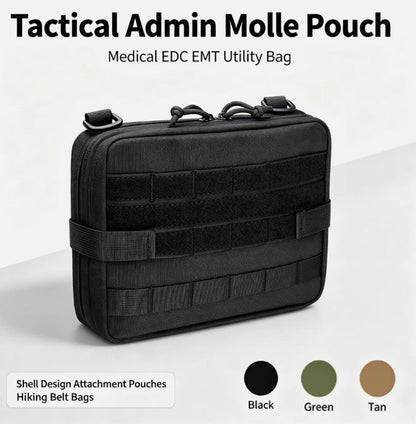 Tactical Admin Molle Pouch, Medical EDC EMT Utility Bag Shell Design Attachment