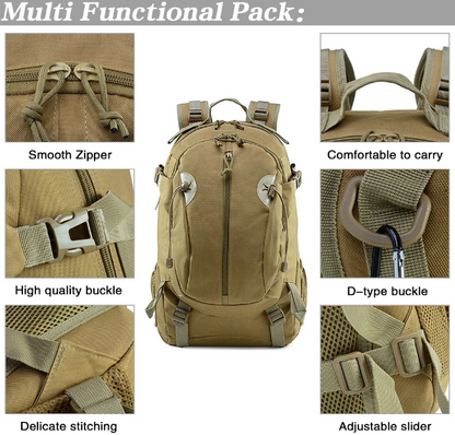 Tactical Motorcycle Backpack For Men Military 30L Travel Hiking Black