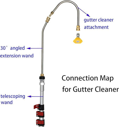 Telescoping Pressure Washer 7.3m Pole with Harness