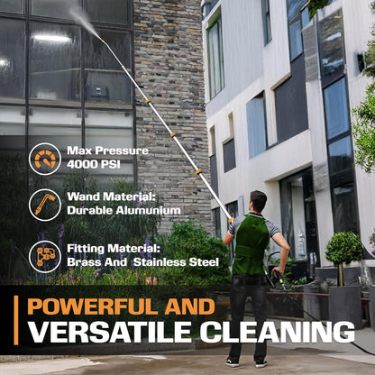 Telescoping Pressure Washer 7.3m Pole with Harness