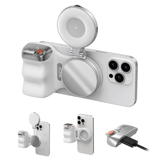 Telesin Fun Shot Magnetic Phone Camera Grip + C03 Magnetic Selfie Light