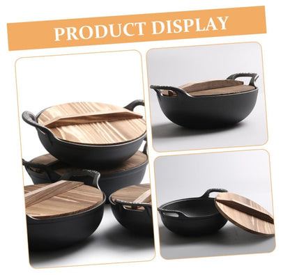 Cast Iron Uncoated Pan Cooking Pot for Family Outdoor Picnic Cookware Camping Pot
