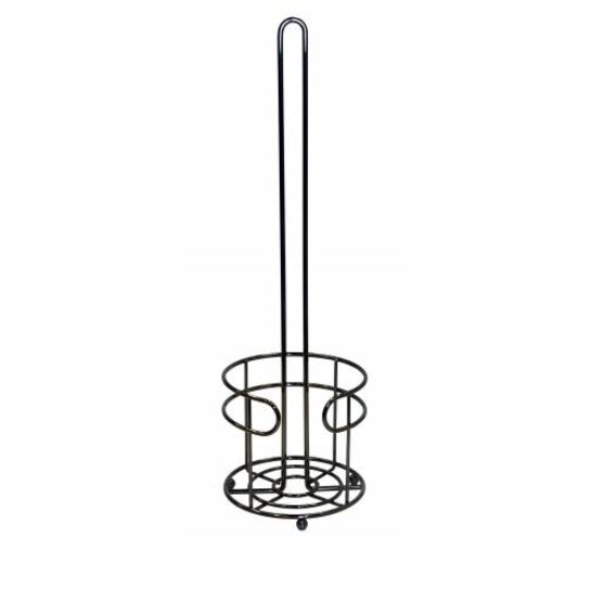 Rust Resistant Toilet Roll Holder with Base Black Onyx