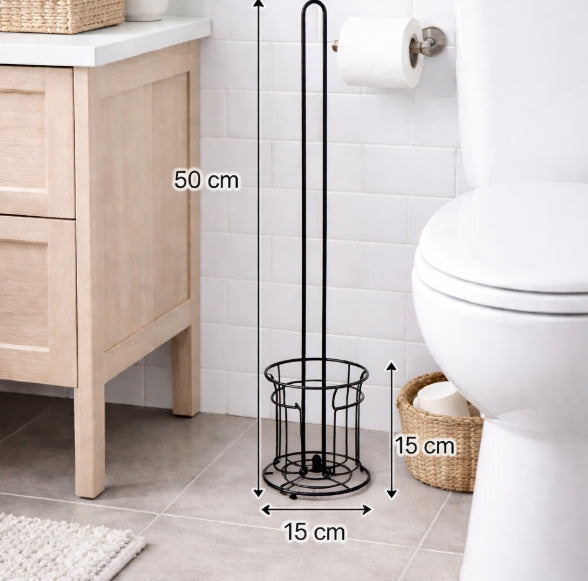Rust Resistant Toilet Roll Holder with Base Black Onyx