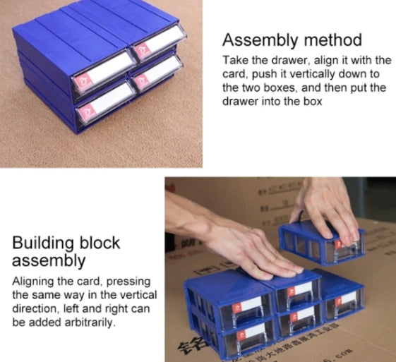 6 Units Thickened Combined Plastic Parts Cabinet Drawer Building Block Box