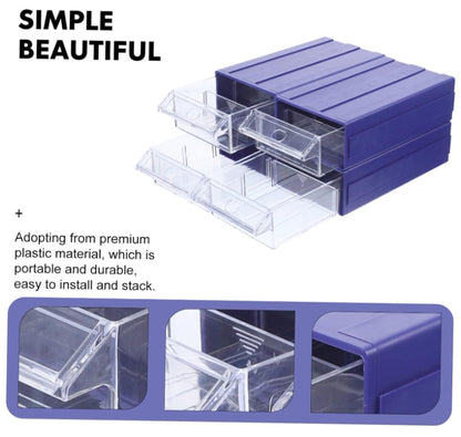 6 Units Thickened Combined Plastic Parts Cabinet Drawer Building Block Box