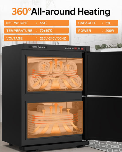 Towel Warmer Sterilizer Black 32L