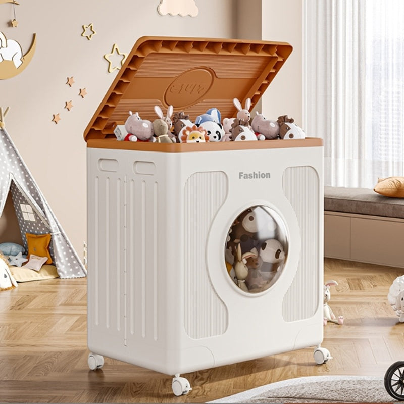 150L Foldable Clothes Storage Box Sturdy Plastic Storage Bin With Lid And Wheels