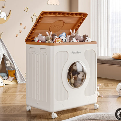 150L Foldable Clothes Storage Box Sturdy Plastic Storage Bin With Lid And Wheels