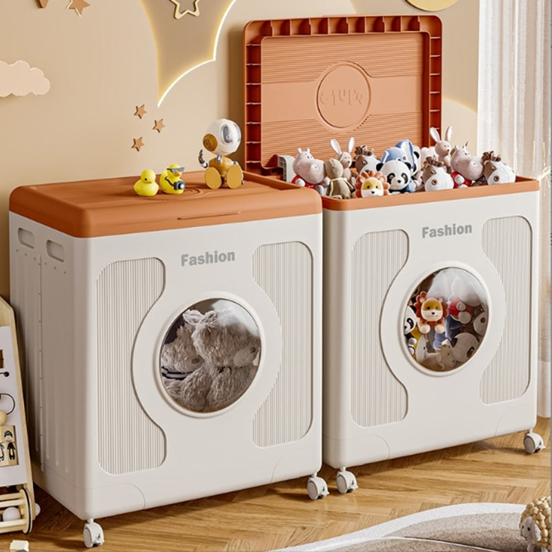 150L Foldable Clothes Storage Box Sturdy Plastic Storage Bin With Lid And Wheels