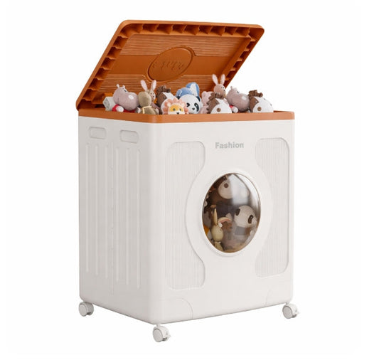 150L Foldable Clothes Storage Box Sturdy Plastic Storage Bin With Lid And Wheels