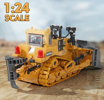 Toy Boys Construction Vehicle Toys Birthday Gifts Ideas With Light Sound Metal Shovel Ripper Dozer Front Loader Toy 9 Channel 2.4Ghz Gift