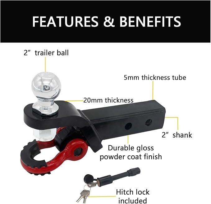 Trailer Hitch Mount with 2-Inch Ball