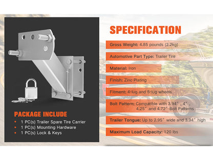 Trailer Wheel Bracket Spare Tire Carrier