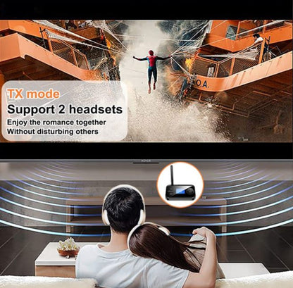 Bluetooth Receiver and Transmitter Bluetooth 5.1 Support 2 Headsets 3.5mm AUX