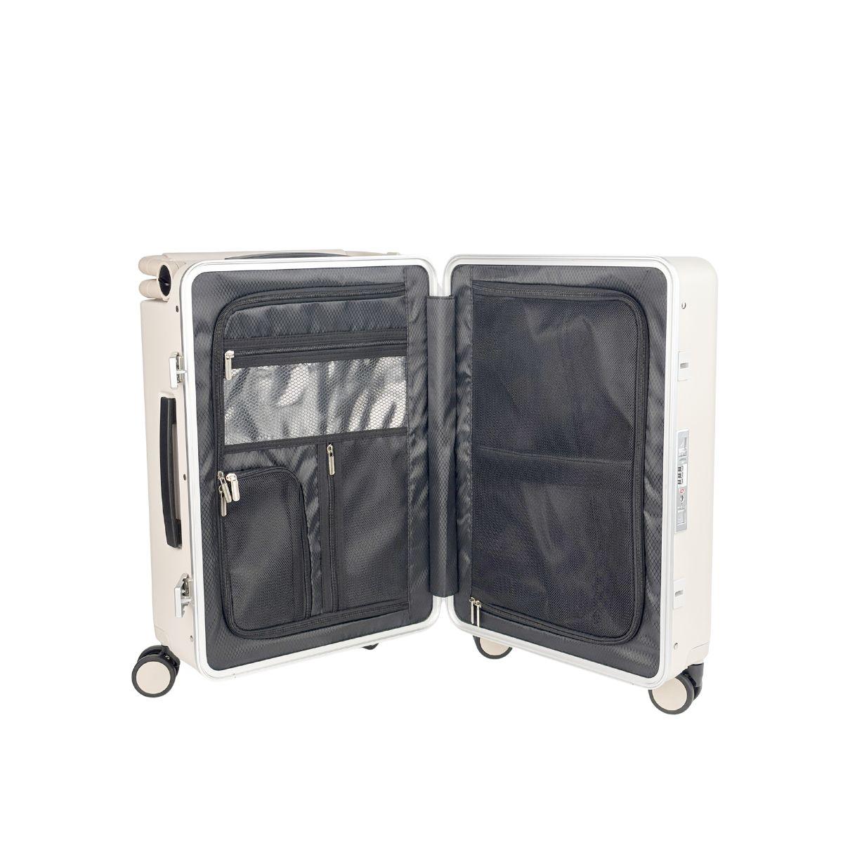 Carry On Luggage - Kids Ride On Folding Suitcase | TravelNest | Beige | 55 cm