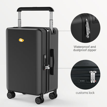 Black Spinner Carry On Luggage - Hard Shell Hand Cabin Suitcase |  Travo One | 56 cm