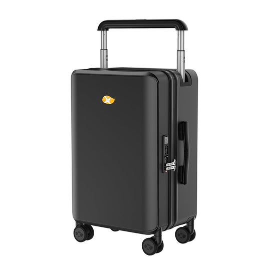 Black Spinner Carry On Luggage - Hard Shell Hand Cabin Suitcase |  Travo One | 56 cm