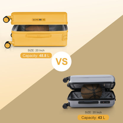 Carry On Luggage & Hard Shell Spinner Cabin Suitcase | Travo One | Mango Yellow | 56 cm