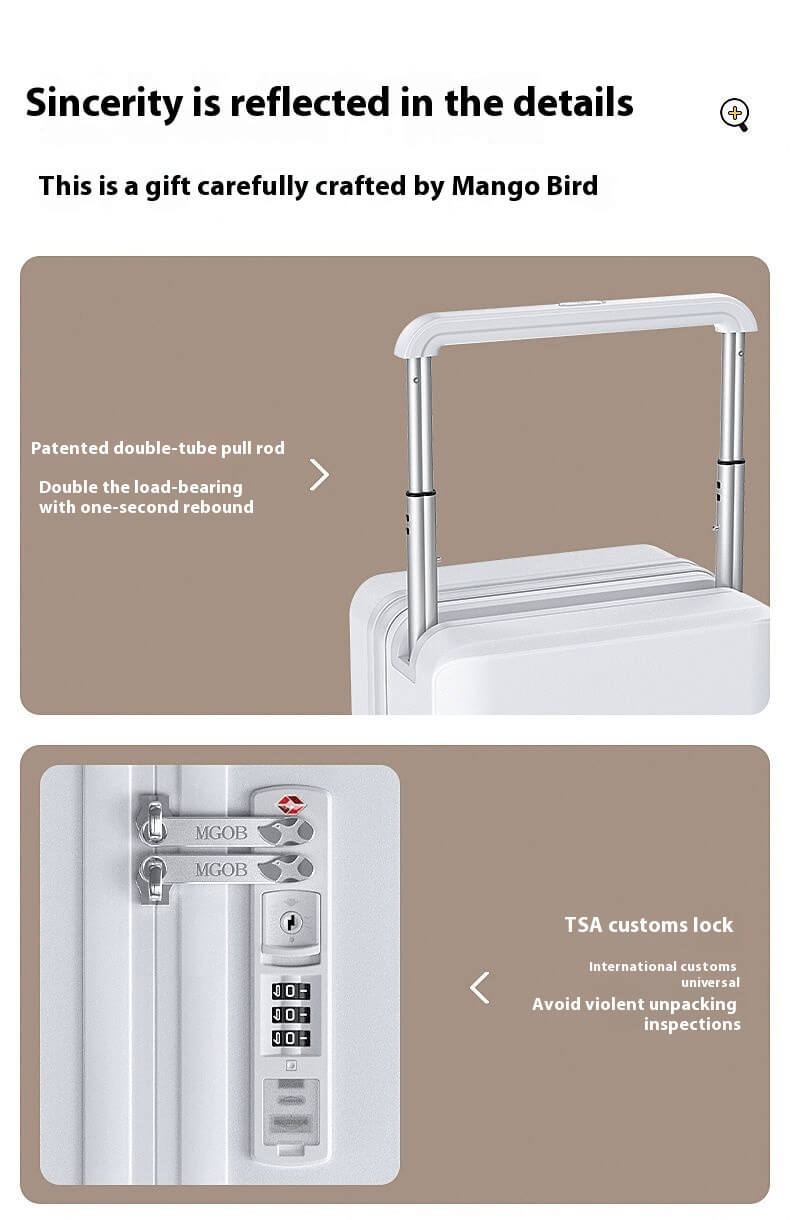 White Carry On Luggage - Hard Shell Cabin Suitcase | Travo One | 56 cm